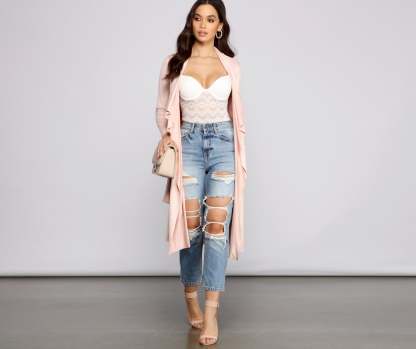 On The Town Suede Trench - Lady Occasions