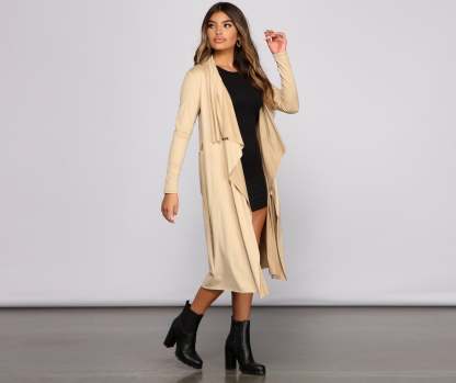 On The Town Suede Trench - Lady Occasions