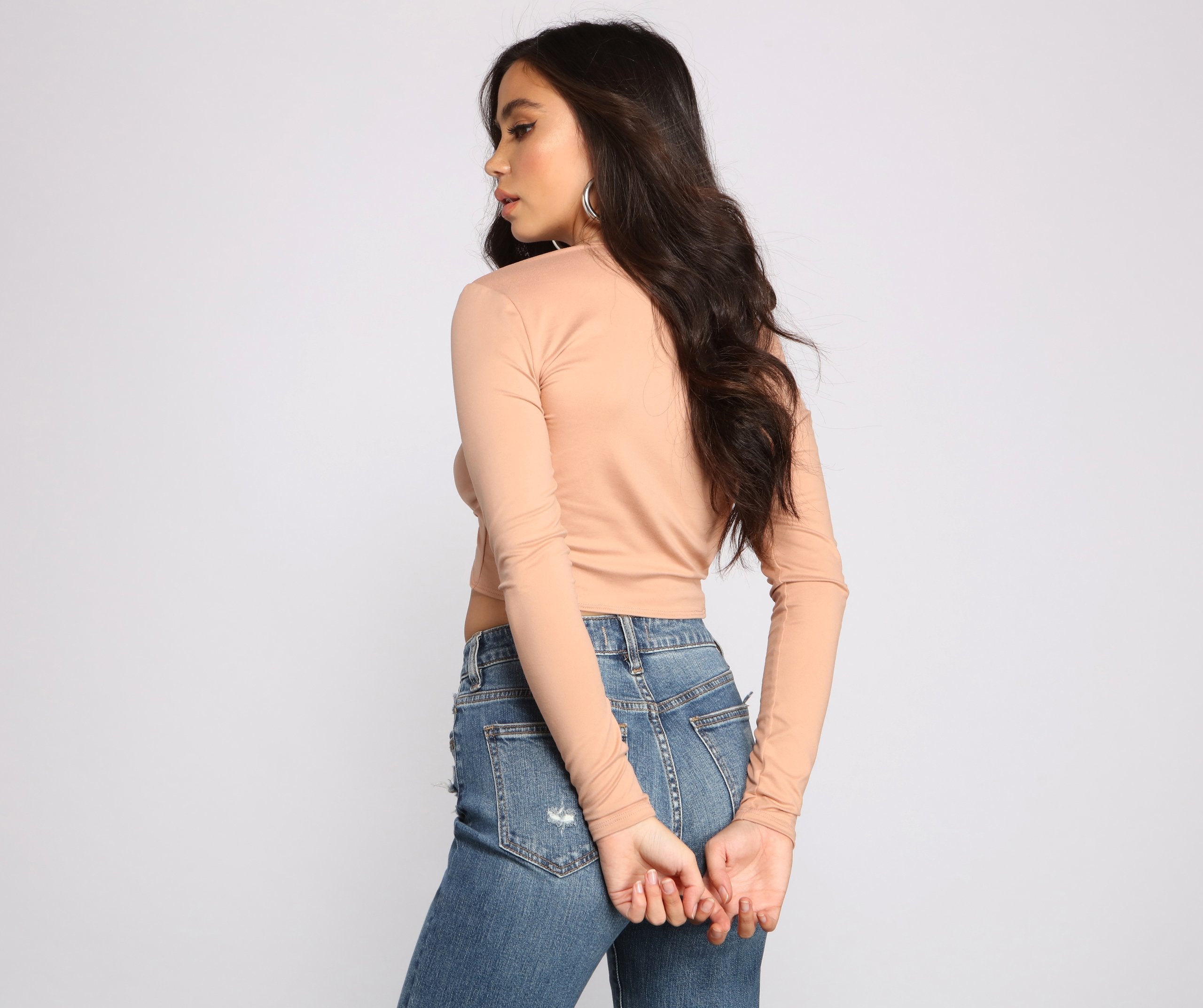 Falling For Basics Tie-Front Top - Lady Occasions