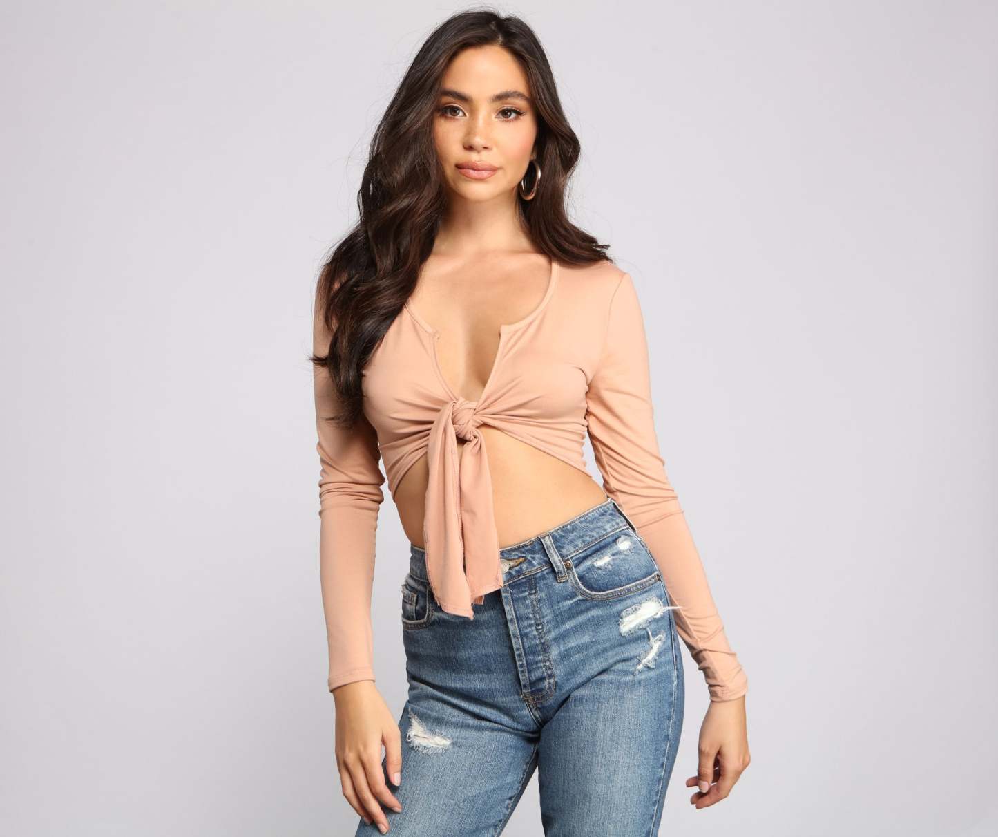 Falling For Basics Tie-Front Top - Lady Occasions