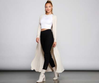 Keeping Knit Cozy Basic Duster - Lady Occasions