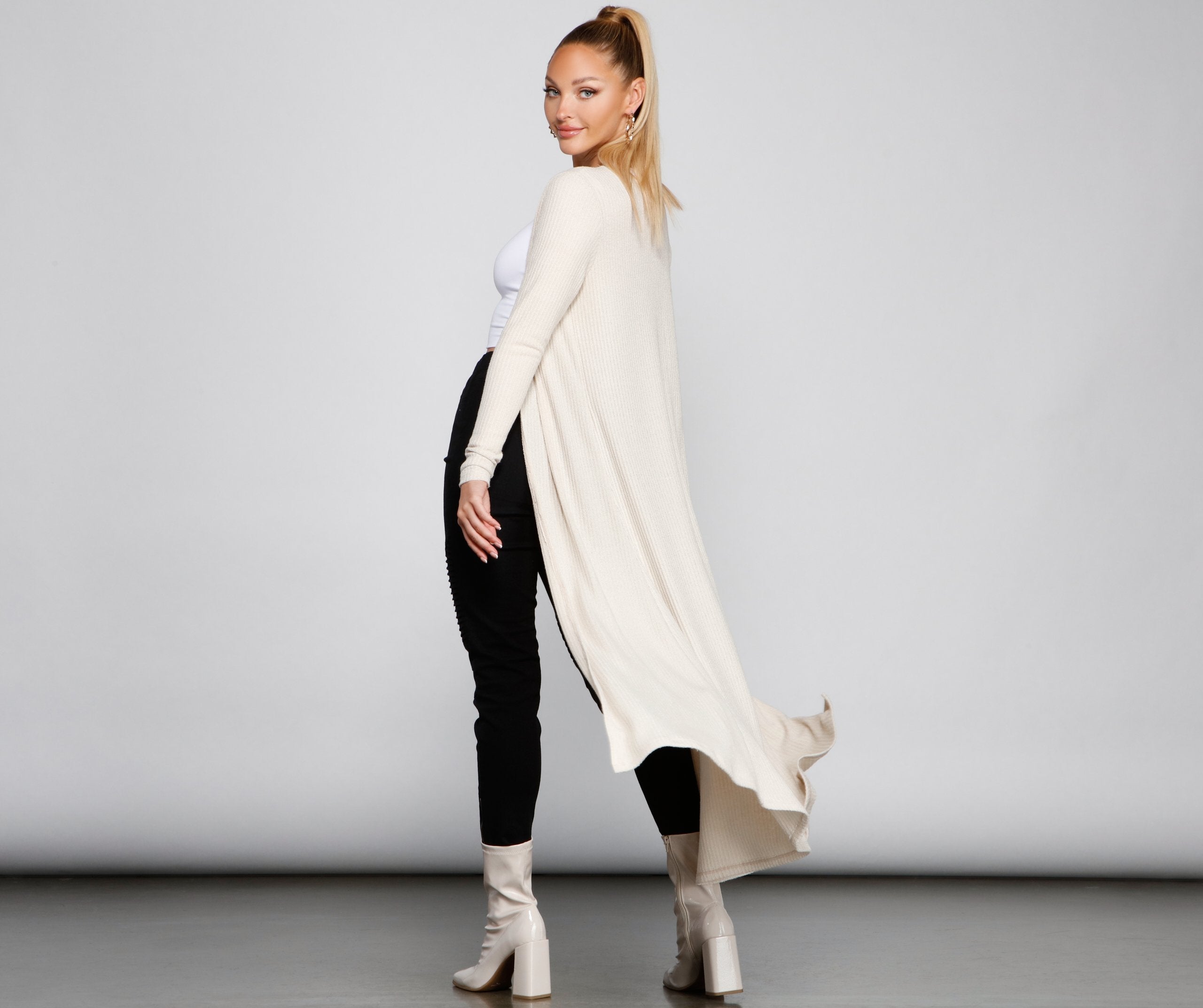 Keeping Knit Cozy Basic Duster - Lady Occasions