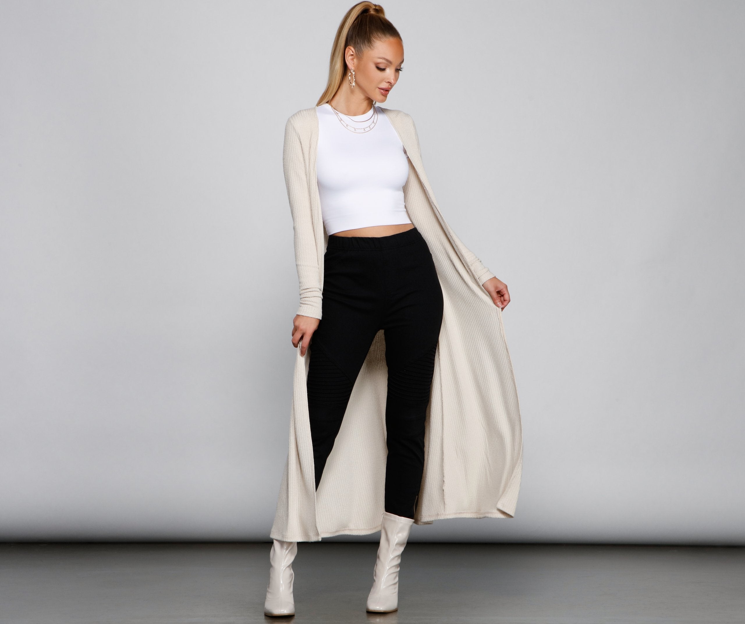 Keeping Knit Cozy Basic Duster - Lady Occasions