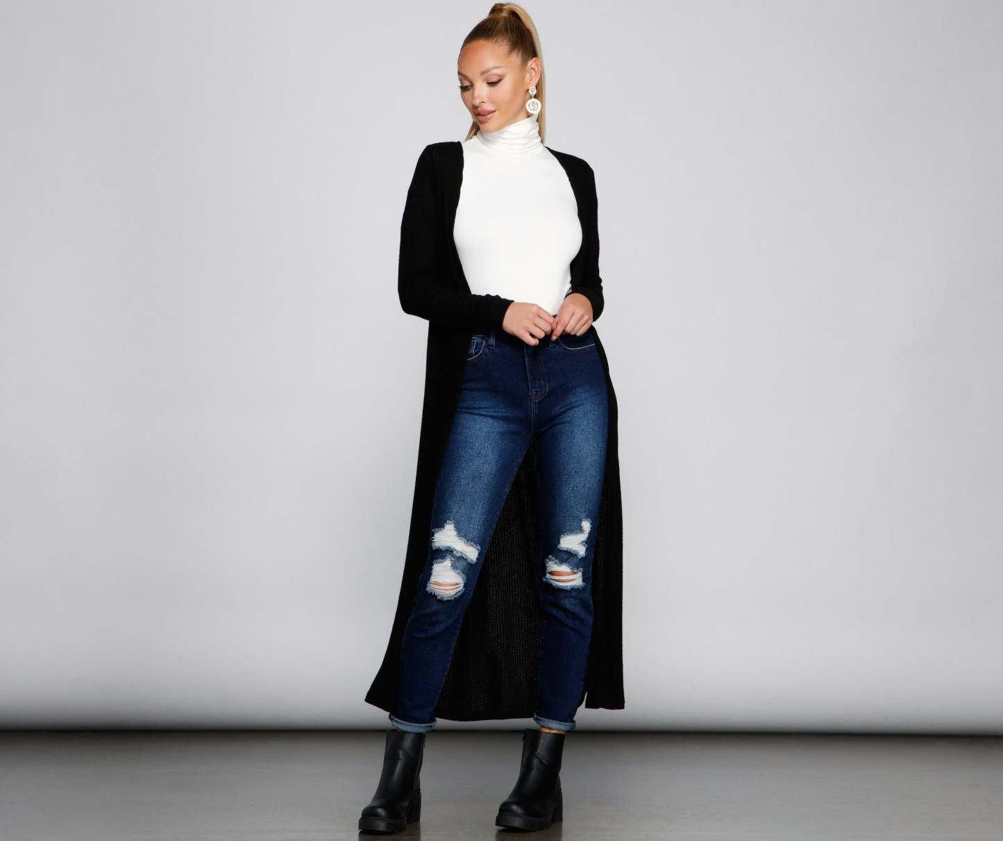 Keeping Knit Cozy Basic Duster - Lady Occasions