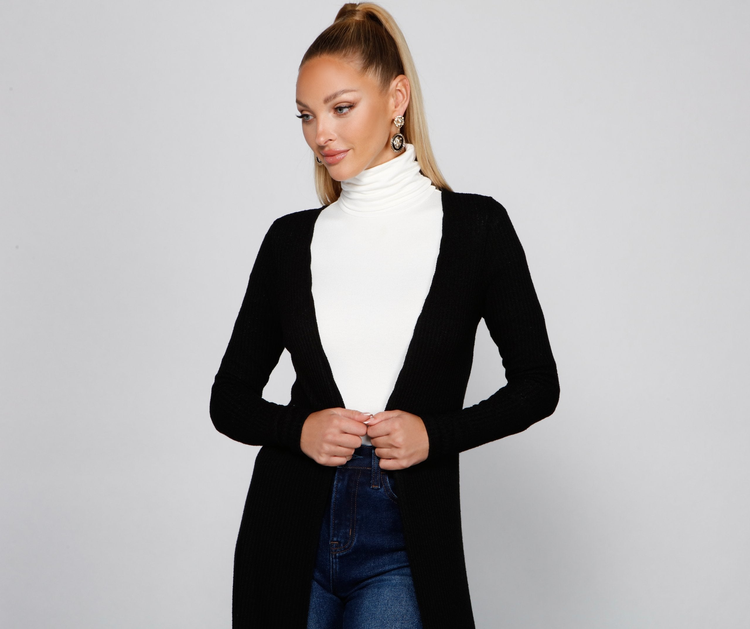 Keeping Knit Cozy Basic Duster - Lady Occasions