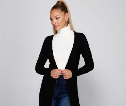 Keeping Knit Cozy Basic Duster - Lady Occasions