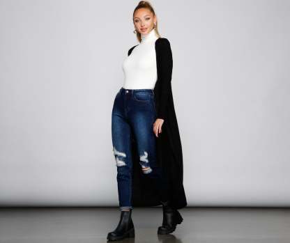 Keeping Knit Cozy Basic Duster - Lady Occasions