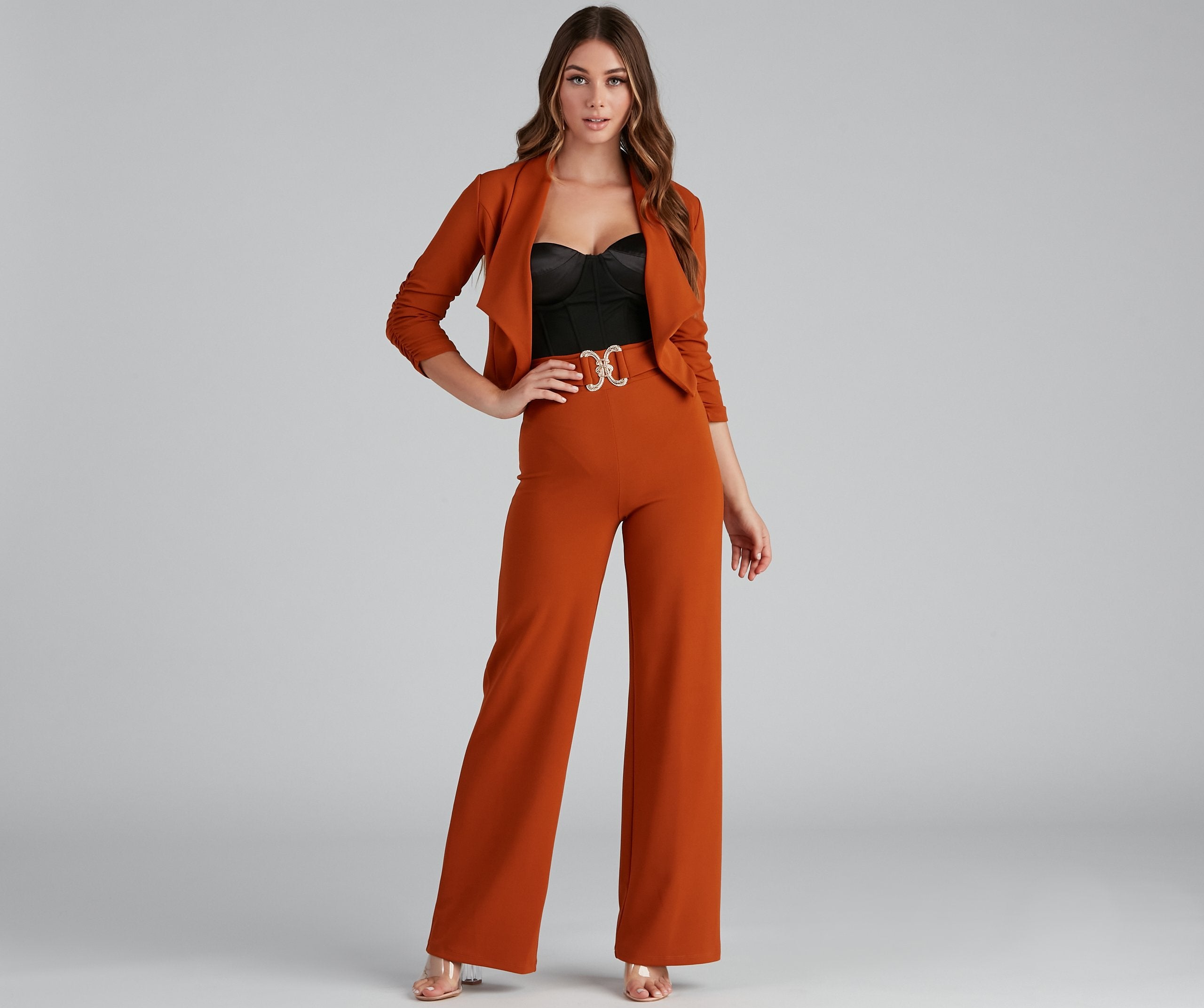 House Of Glam Ruched Blazer - Lady Occasions