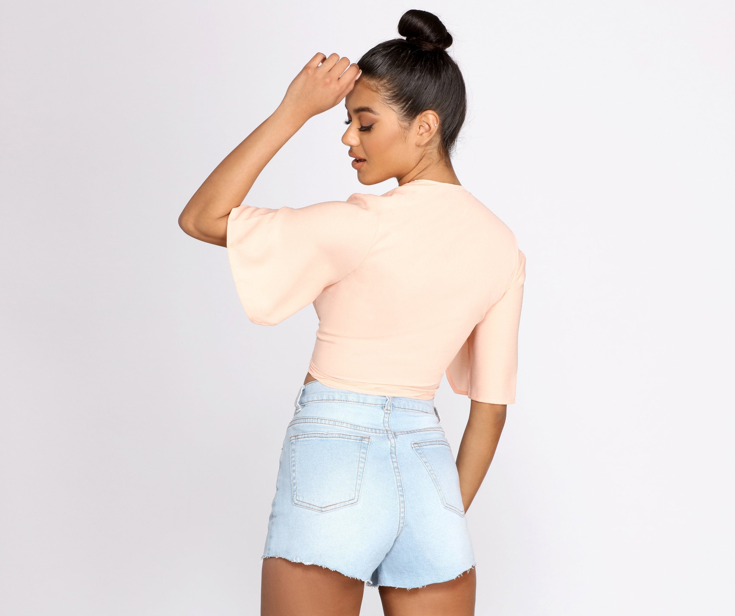 Go With The Flow Tie Front Top - Lady Occasions