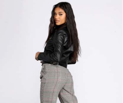 Free Bird Faux Leather Moto Jacket - Lady Occasions