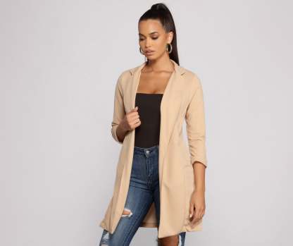 Miss Professional Long Line Blazer - Lady Occasions