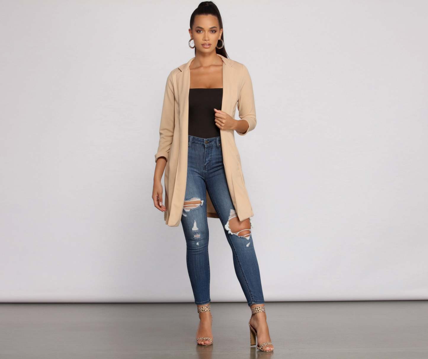 Miss Professional Long Line Blazer - Lady Occasions