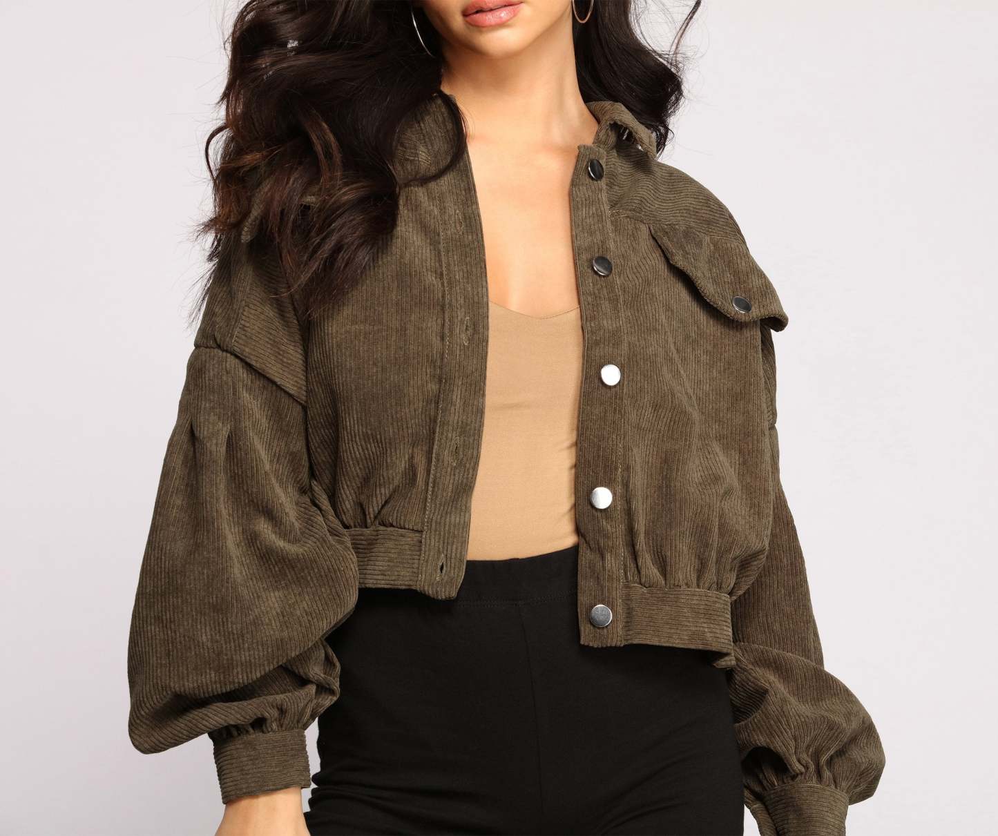 Casually Cute Button-Front Corduroy Jacket - Lady Occasions
