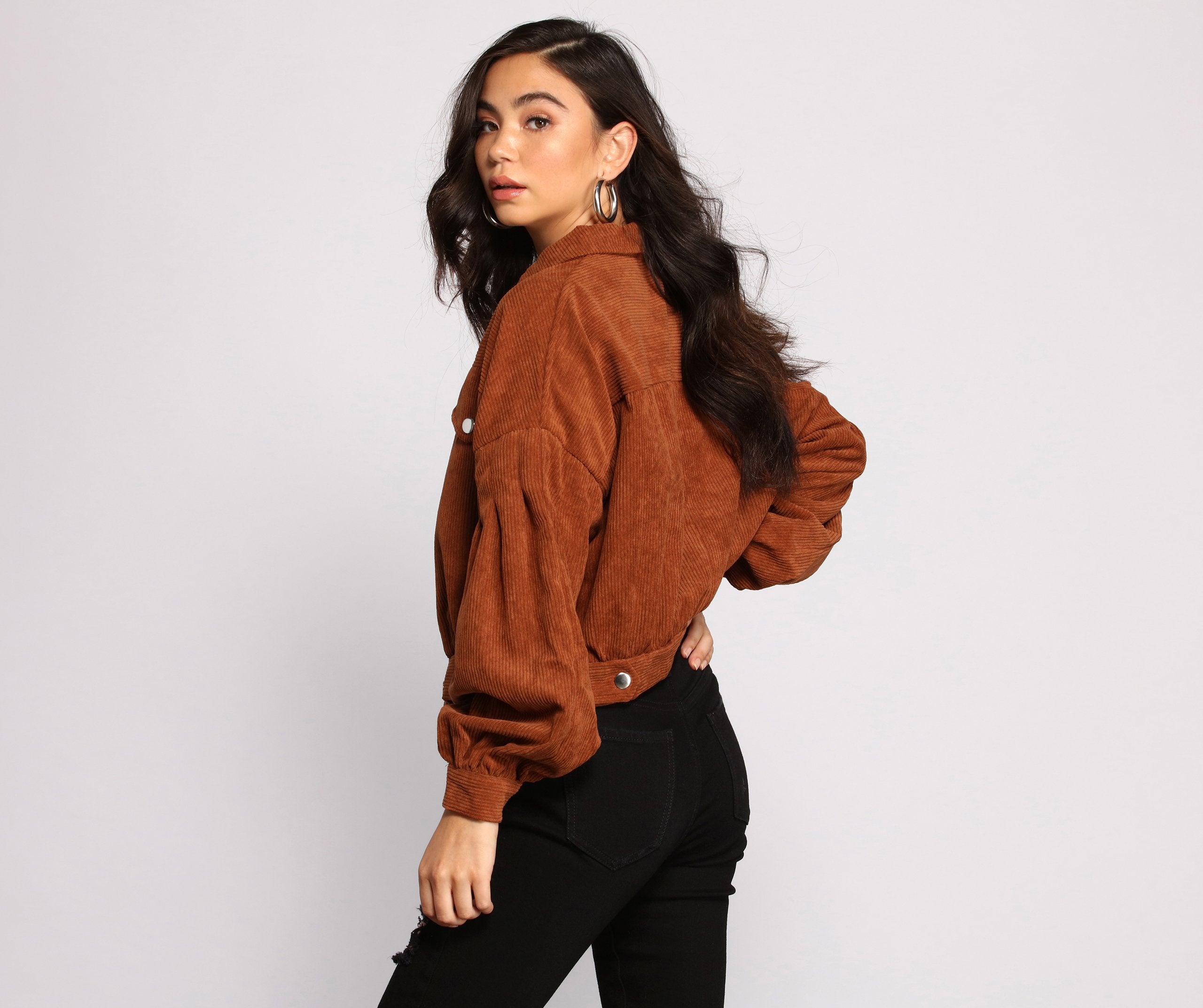 Casually Cute Button-Front Corduroy Jacket - Lady Occasions