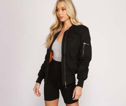 Edgy Chic Bomber Jacket - Lady Occasions