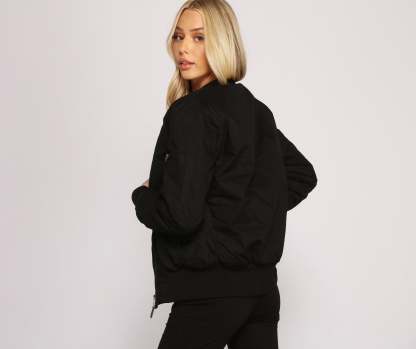 Edgy Chic Bomber Jacket - Lady Occasions