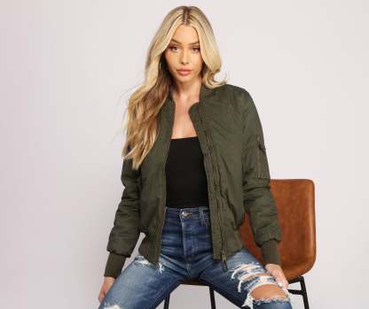 Edgy Chic Bomber Jacket - Lady Occasions