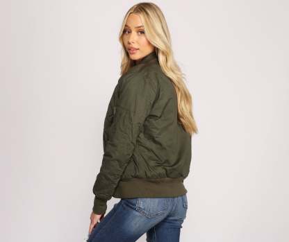 Edgy Chic Bomber Jacket - Lady Occasions