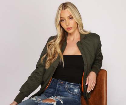 Edgy Chic Bomber Jacket - Lady Occasions