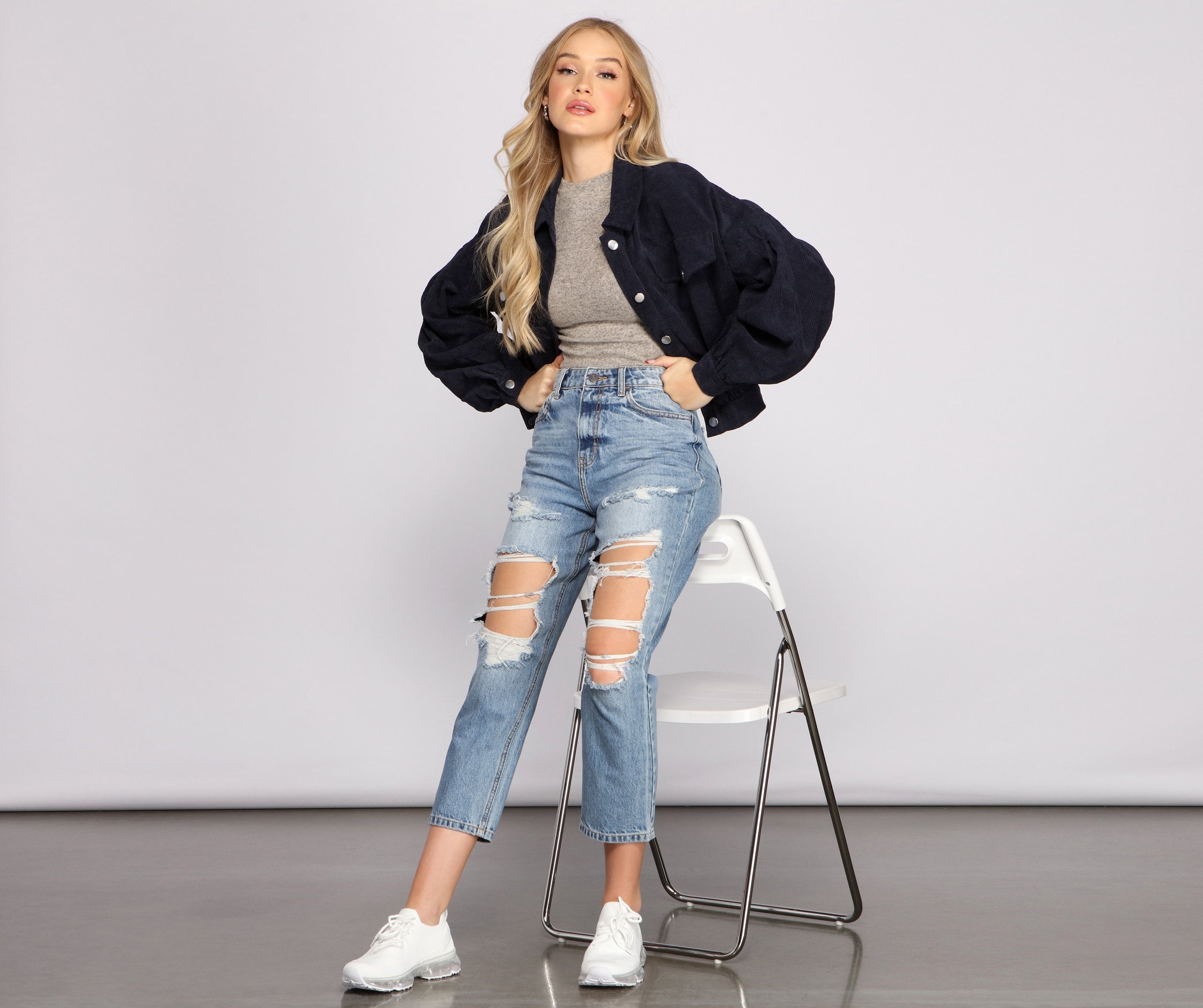 Casually Cute Button-Front Corduroy Jacket - Lady Occasions