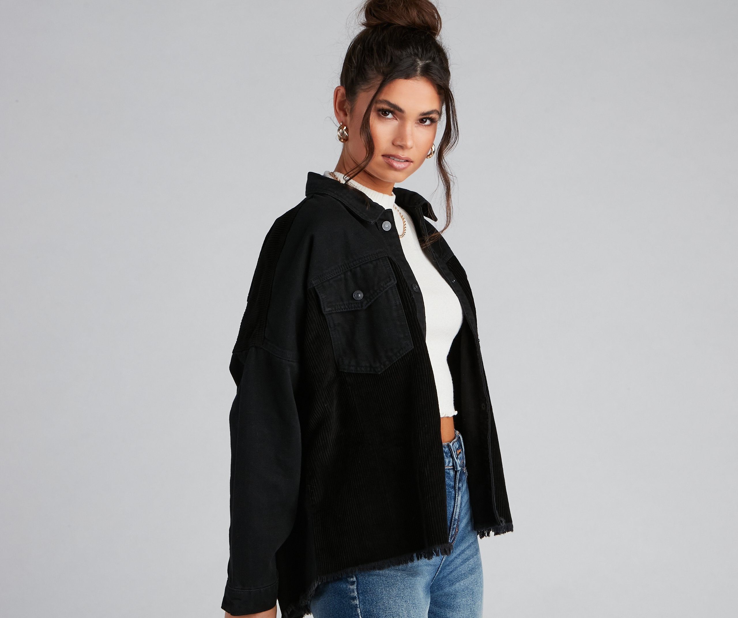 Chill Vibes Denim And Corduroy Jacket - Lady Occasions