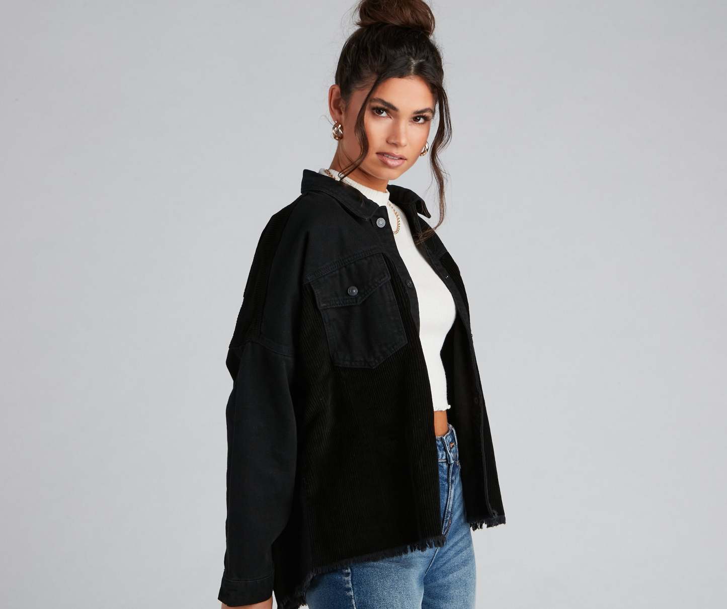 Chill Vibes Denim And Corduroy Jacket - Lady Occasions