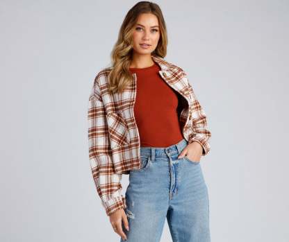 Trendy Layers Flannel Shacket - Lady Occasions