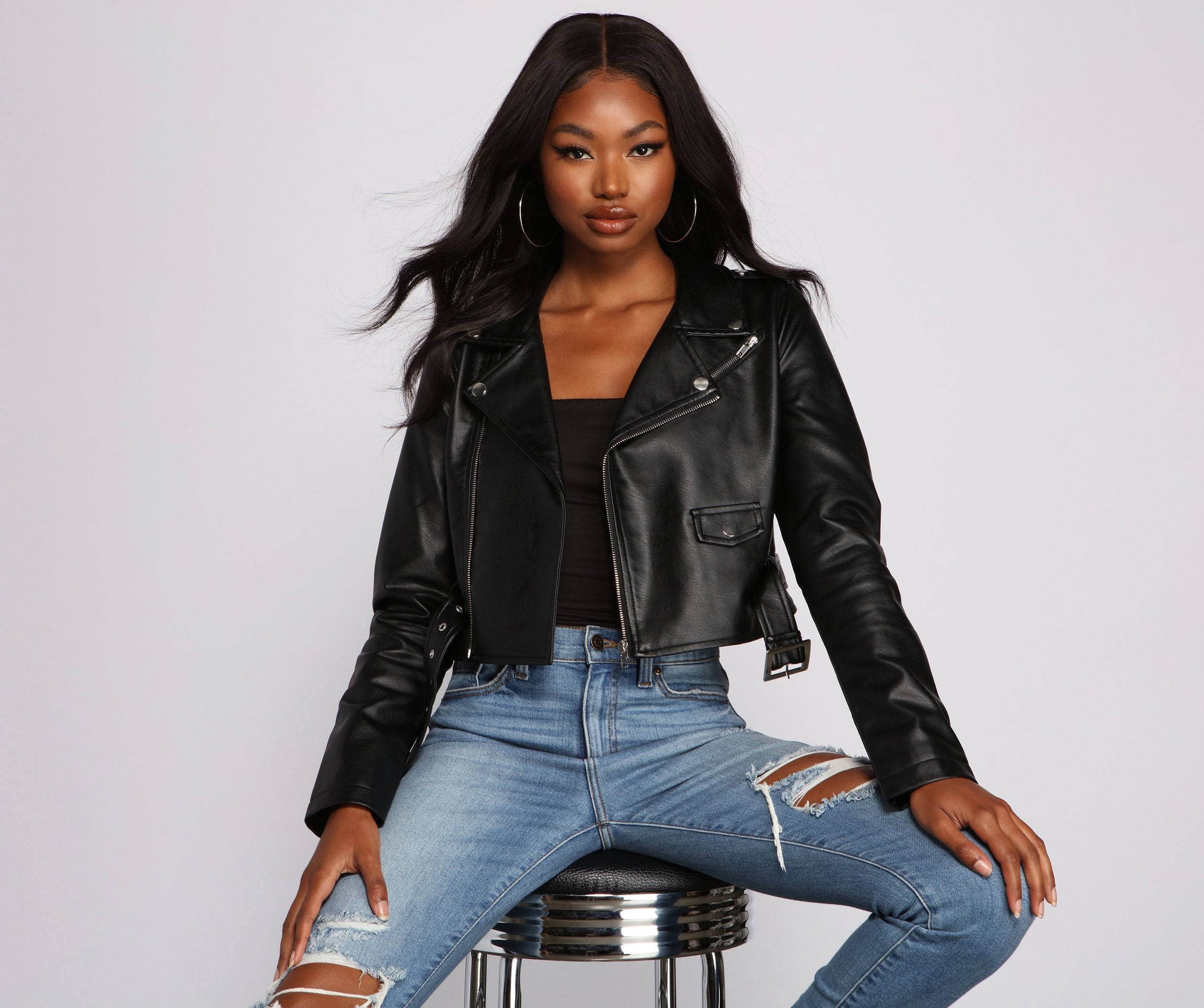 Biker Chic Crop Jacket - Lady Occasions