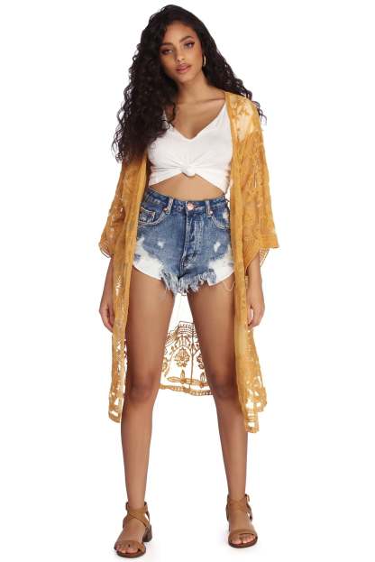 Crochet Babe Lace Kimono - Lady Occasions