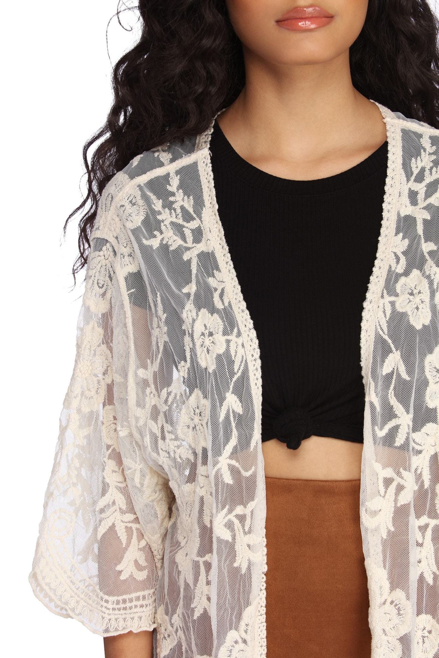 Crochet Babe Lace Kimono - Lady Occasions