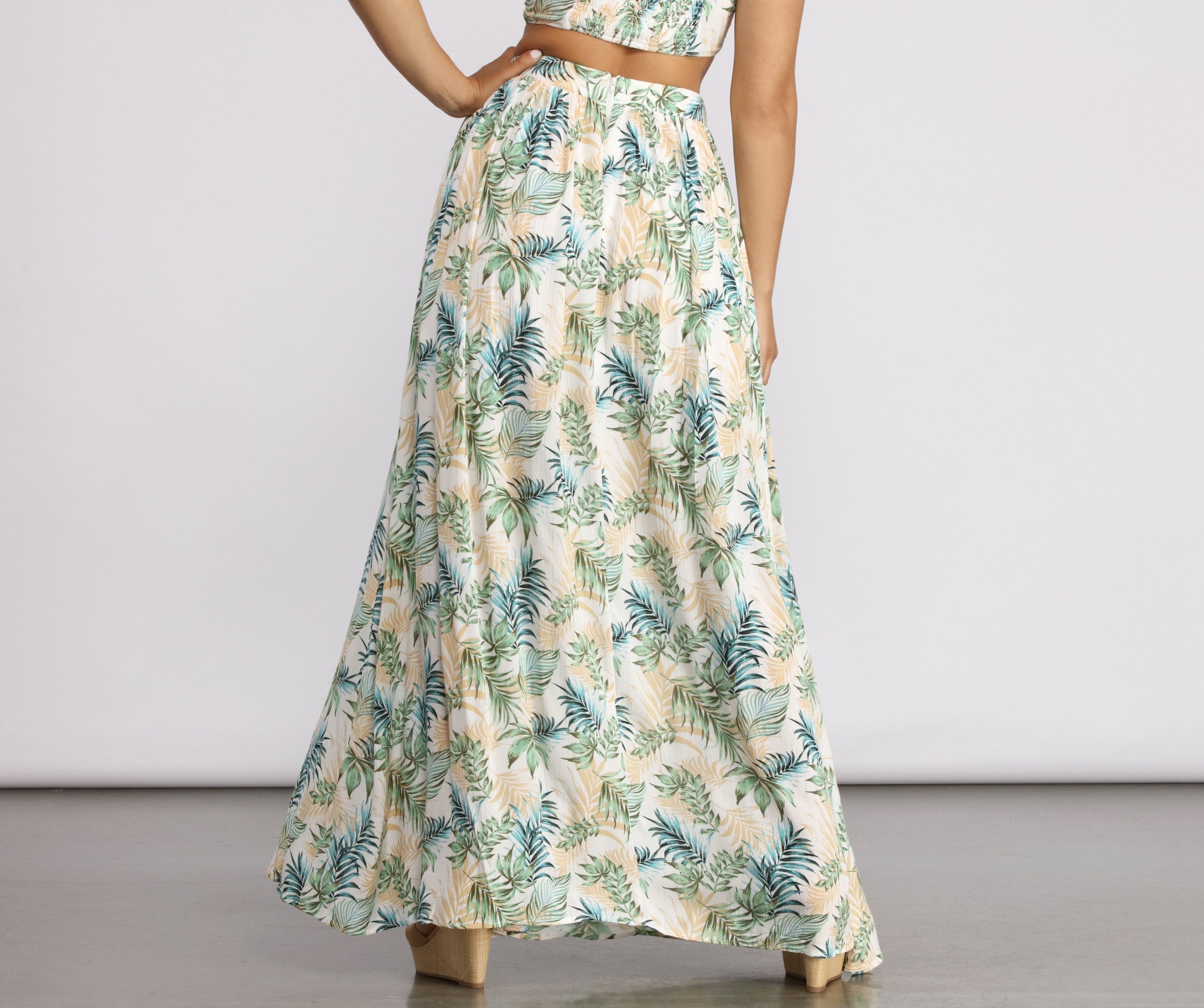 Tropical Babe High Slit Maxi Skirt - Lady Occasions