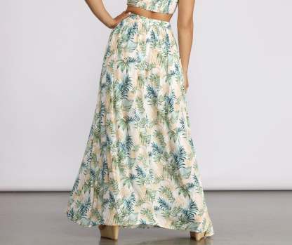 Tropical Babe High Slit Maxi Skirt - Lady Occasions