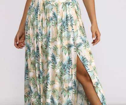 Tropical Babe High Slit Maxi Skirt - Lady Occasions