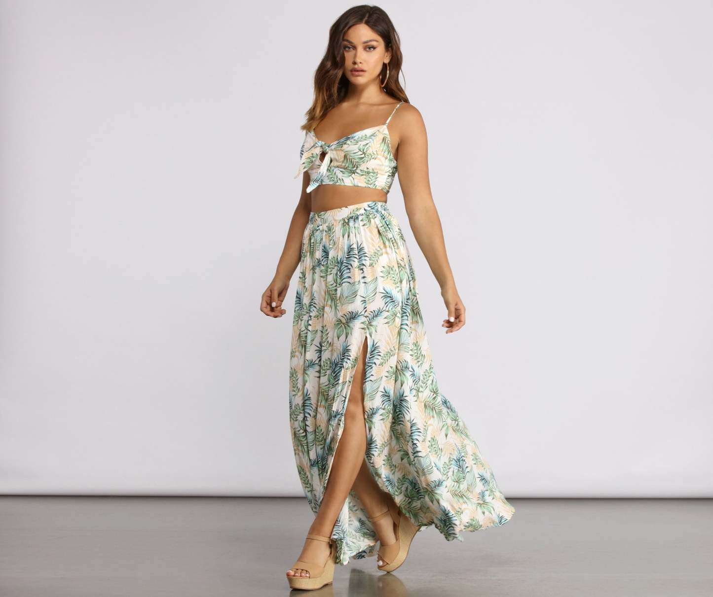Tropical Babe High Slit Maxi Skirt - Lady Occasions
