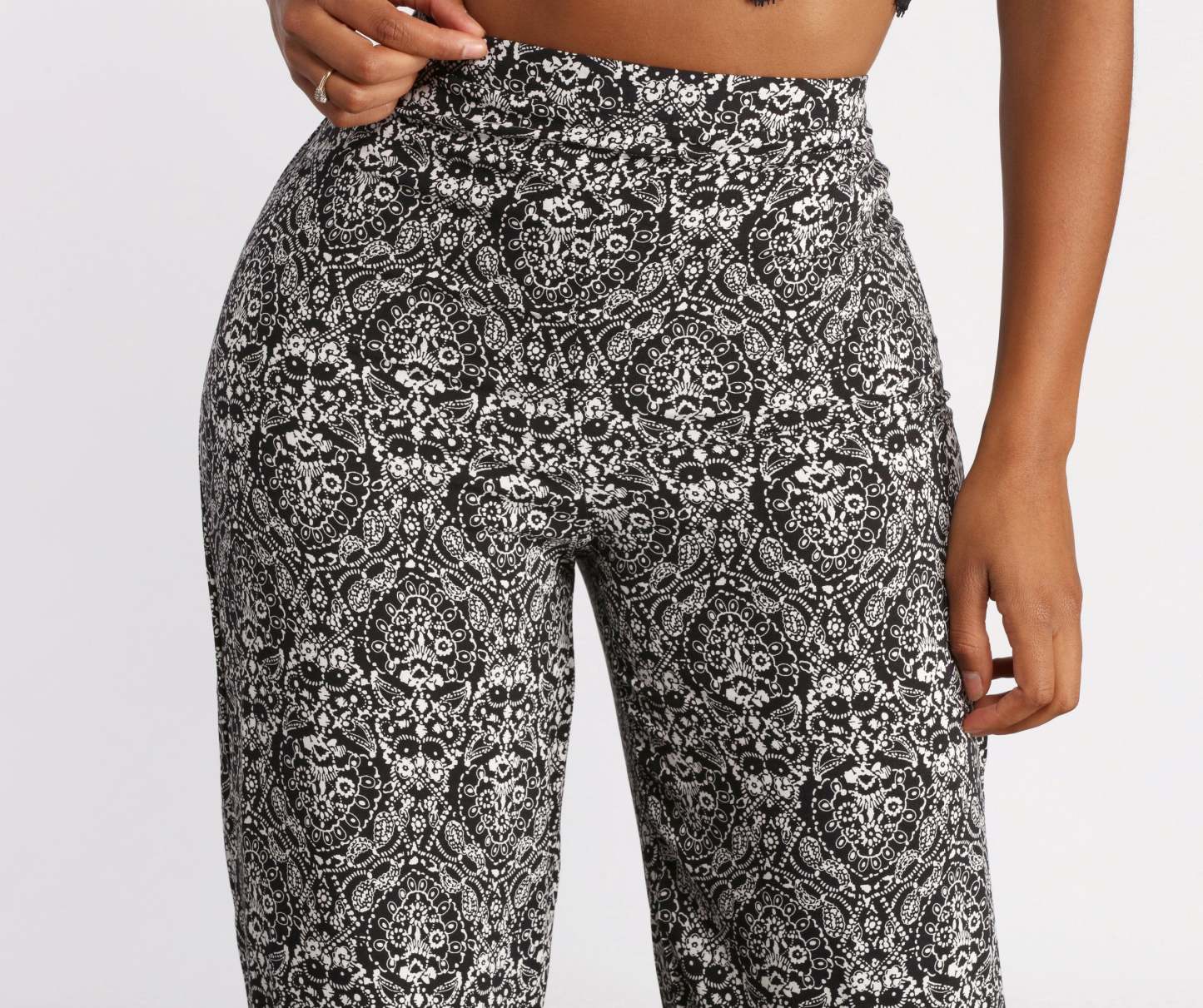 High Waist Bohemian Print Wide Leg Pants - Lady Occasions