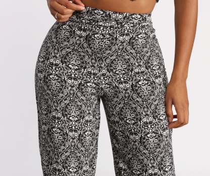 High Waist Bohemian Print Wide Leg Pants - Lady Occasions