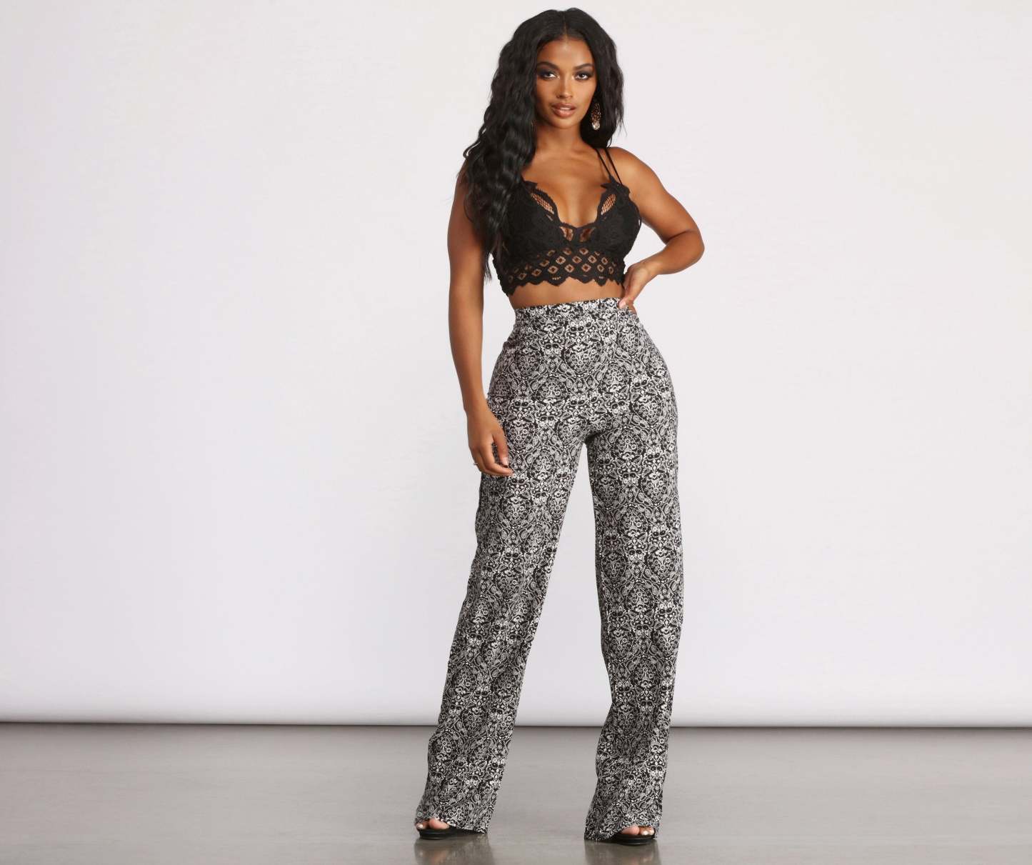 High Waist Bohemian Print Wide Leg Pants - Lady Occasions