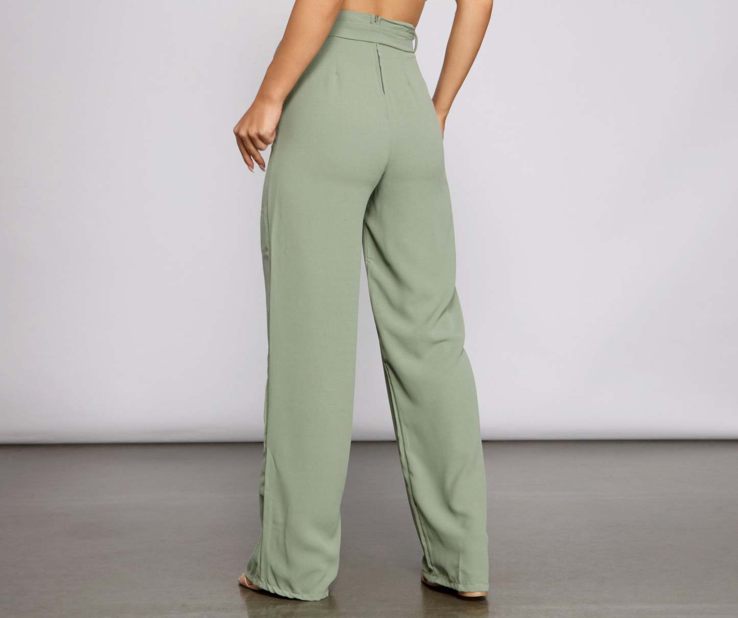 High Waist Tie Waist Linen Pants - Lady Occasions