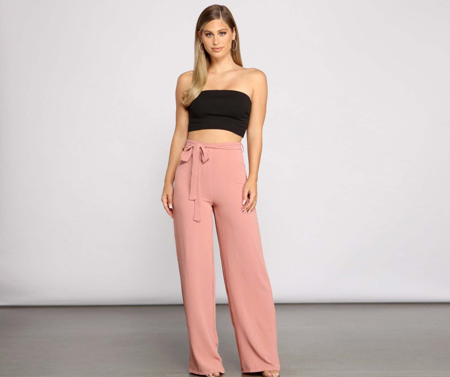 High Waist Tie Waist Linen Pants - Lady Occasions