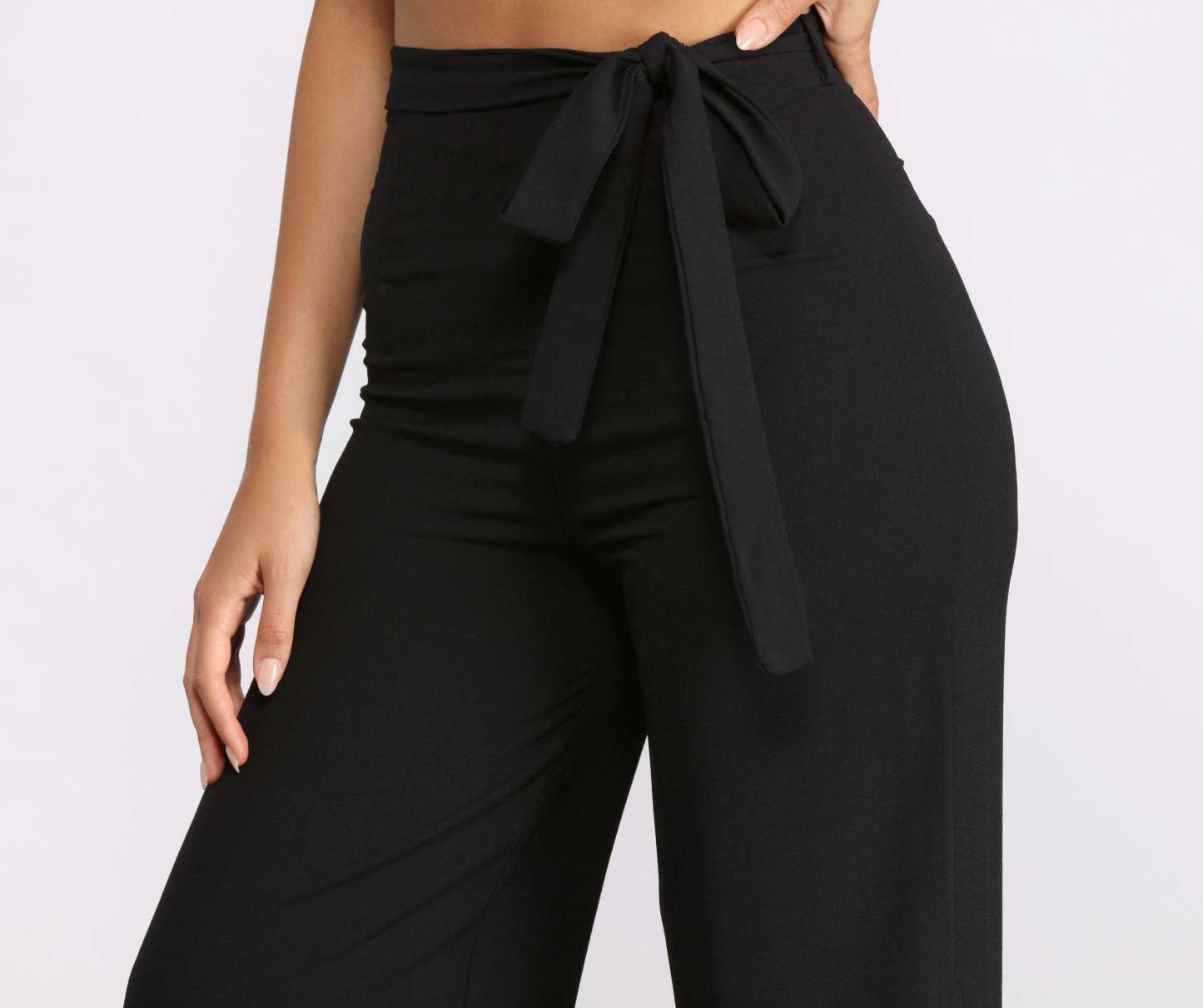 High Waist Tie Waist Linen Pants - Lady Occasions