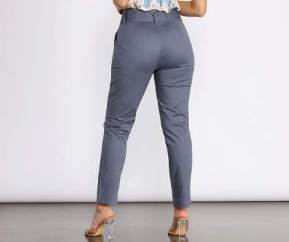 Belted and Chic Paperbag Pants - Lady Occasions