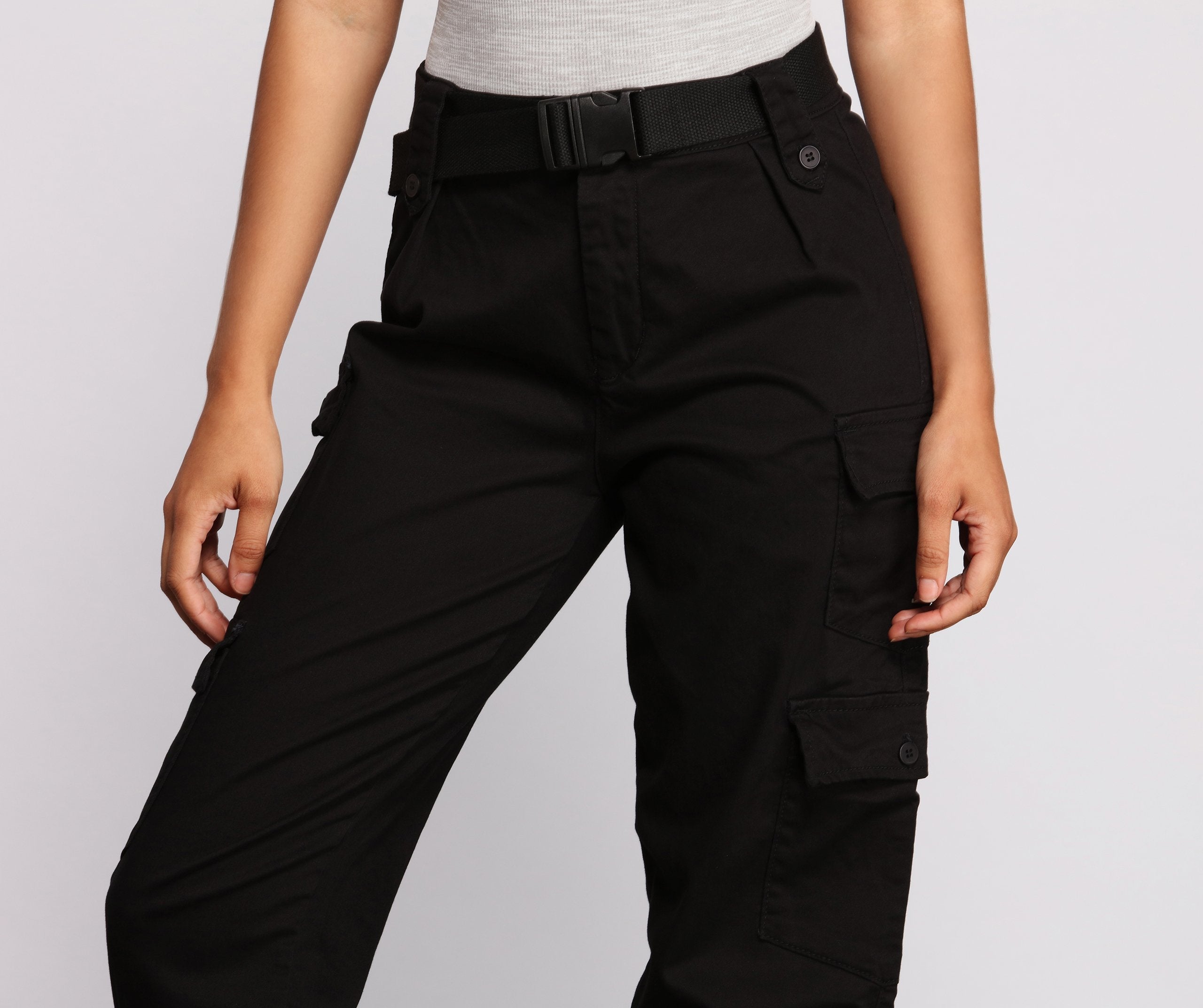 Belted Cargo Joggers - Lady Occasions