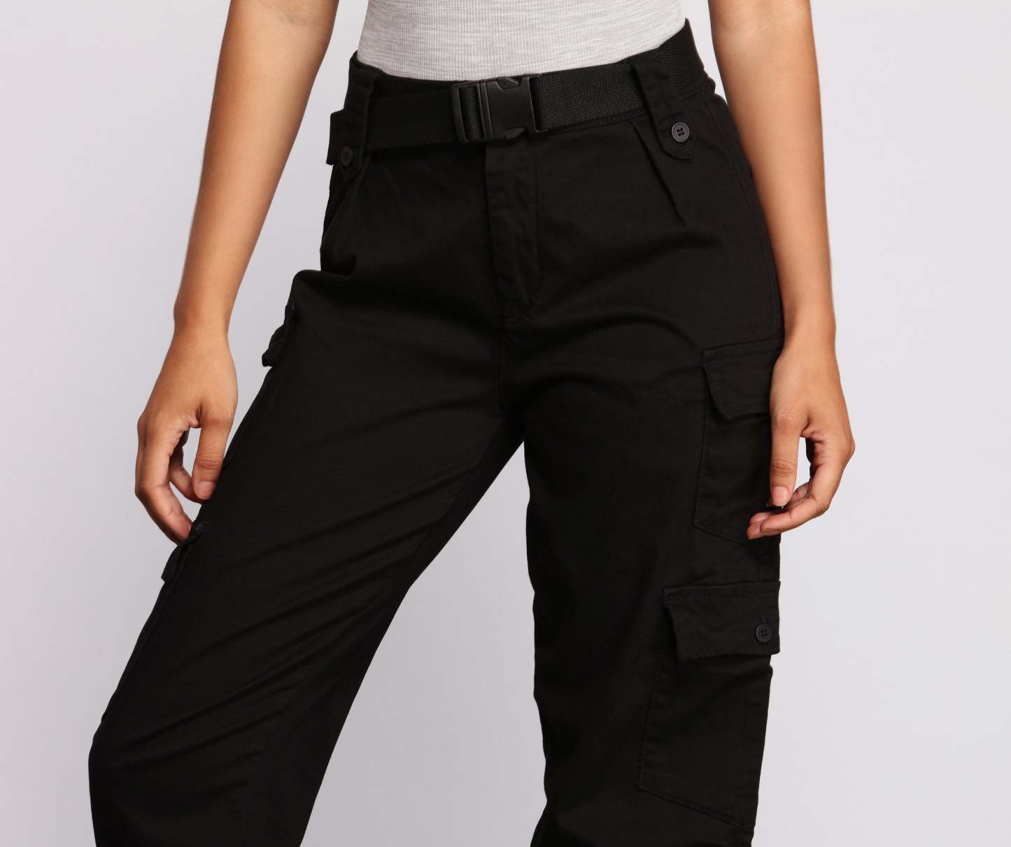 Belted Cargo Joggers - Lady Occasions