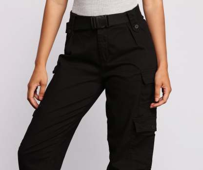 Belted Cargo Joggers - Lady Occasions