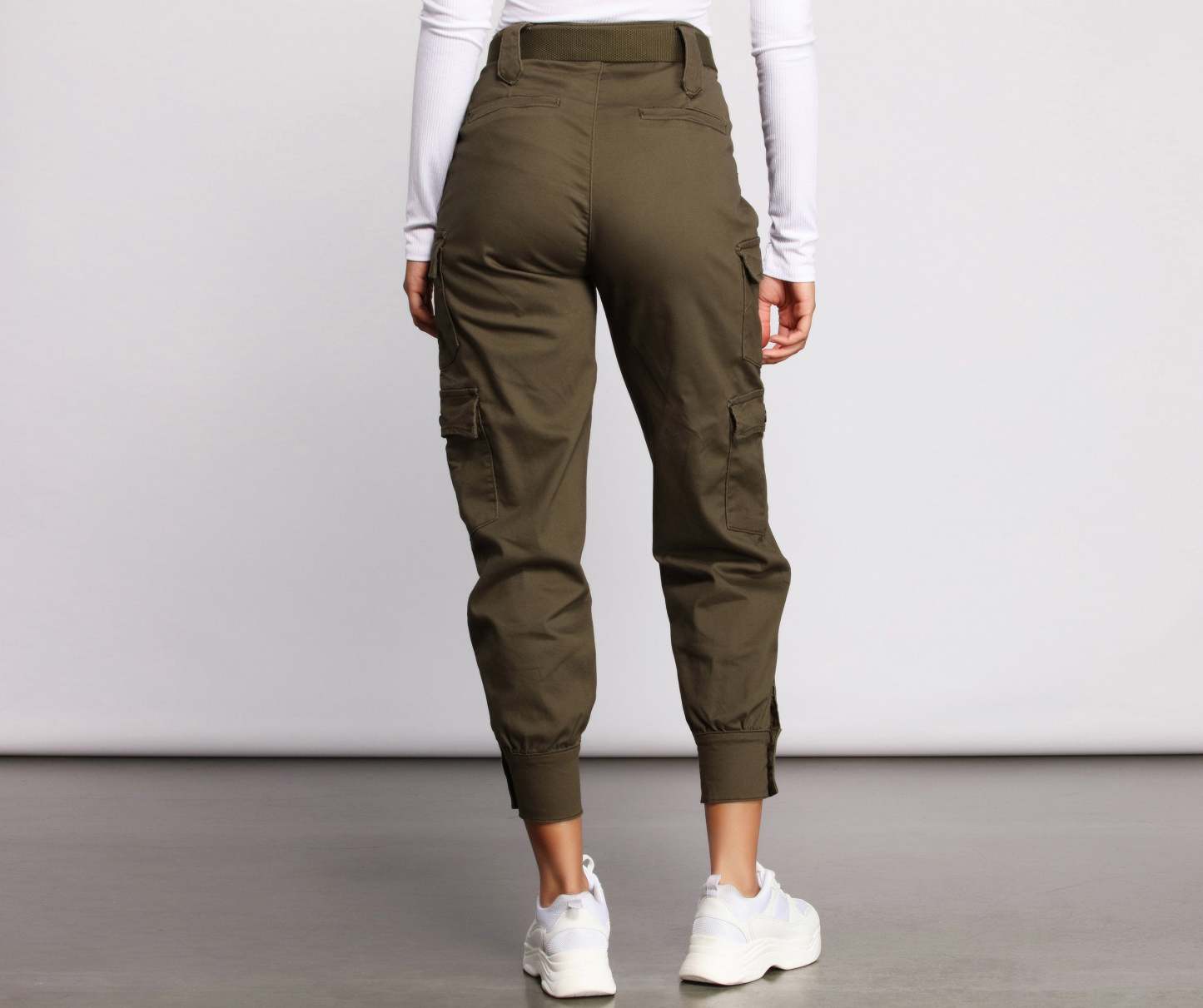 Belted Cargo Joggers - Lady Occasions