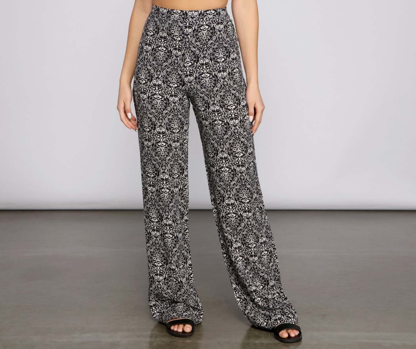High Waist Bohemian Flared Wide Leg Pants - Lady Occasions