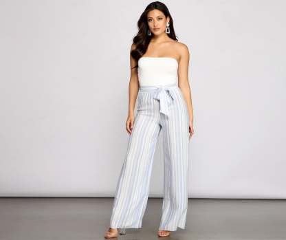 Make It Chic Strapless Jumpsuit - Lady Occasions