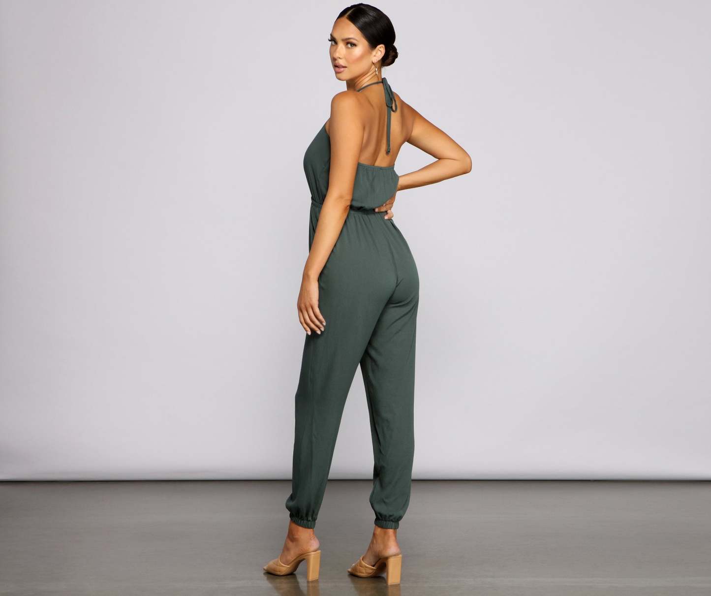 Essential Chic Surplice Gauze Jumpsuit - Lady Occasions