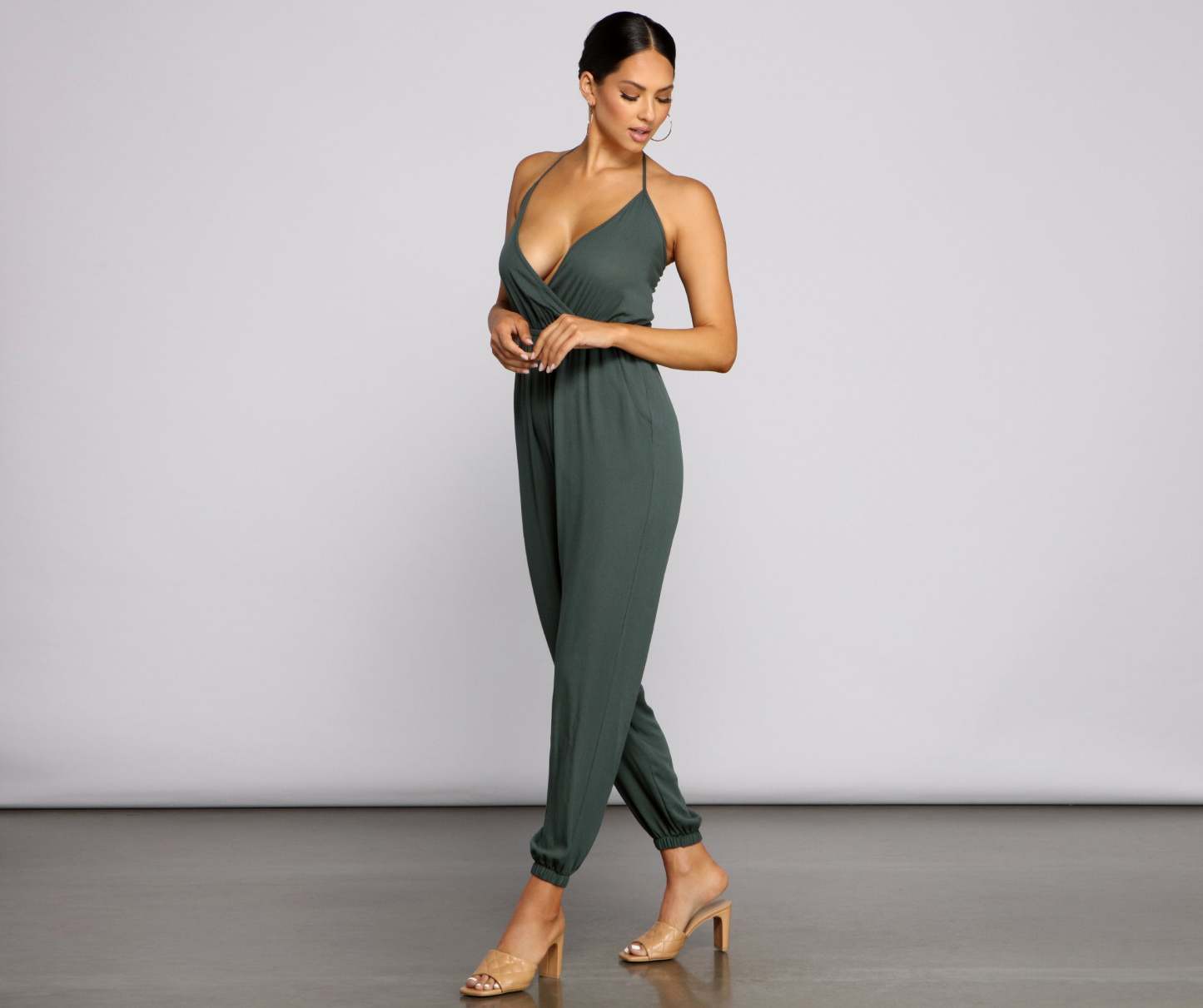 Essential Chic Surplice Gauze Jumpsuit - Lady Occasions