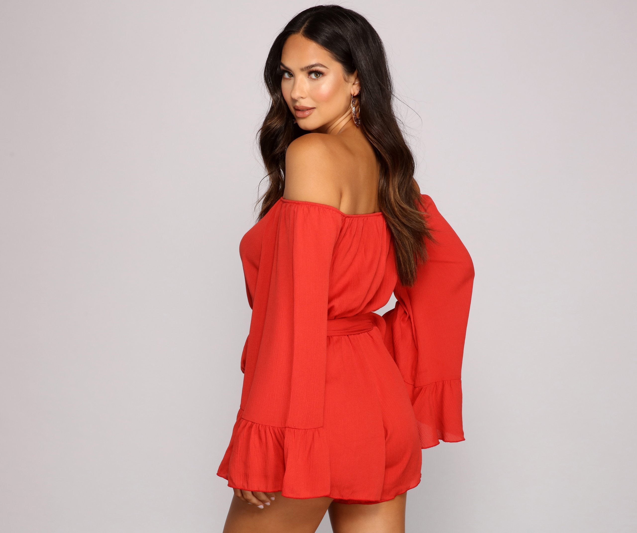 Glam Life Off The Shoulder Gauze Romper - Lady Occasions